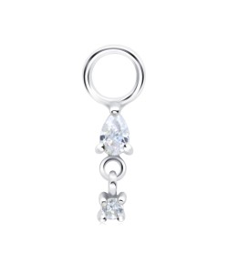 Dangling CZ Silver Charms CH-376